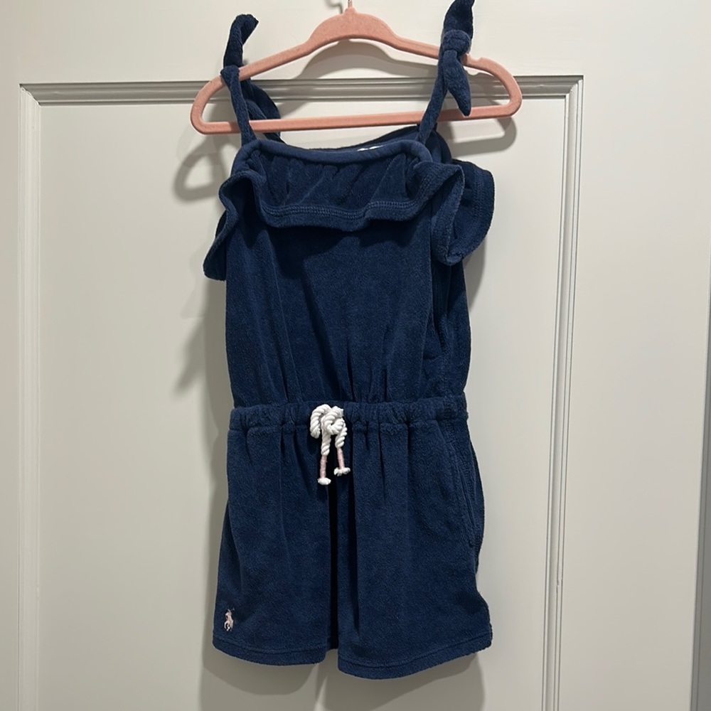 Ralph Lauren Navy Blue Terry  Romper 18-24 monthss